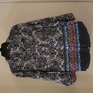 Larsen Gray Girl's Boho Button Shirt (Sz L)